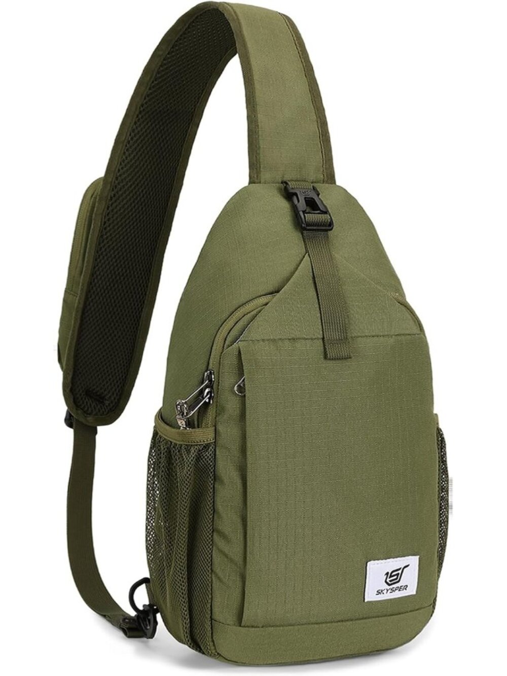 Mens Army Green Sling Bag Anti-Theft RFID Crossbody Travel Backpack Shoulder Bag